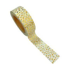Love My Tapes Foil Washi Tape 15mmx10m Gold White Dots