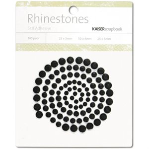 Self-Adhesive Rhinestones 100 / Pkg Black