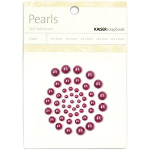 Self-Adhesive Pearls 50 / Pkg Plum