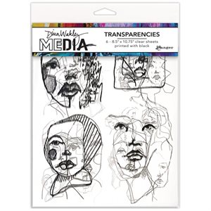 Dina Wakley Media Transparencies 8.5"X10.75" 6 / Pkg-Abstract2