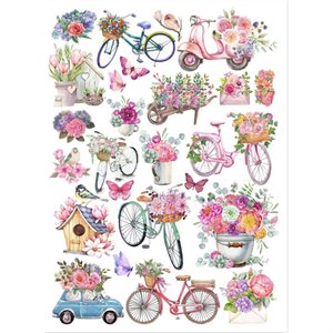 Little Birdie Deco Transfer Sheet A4-Bikes And Blooms