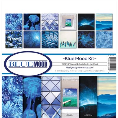 Reminisce Collection Kit 12"X12"-Blue Moods