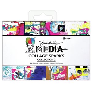 Dina Wakley Media Collage Sparks 6"X4" 20 / Pkg Collection 2