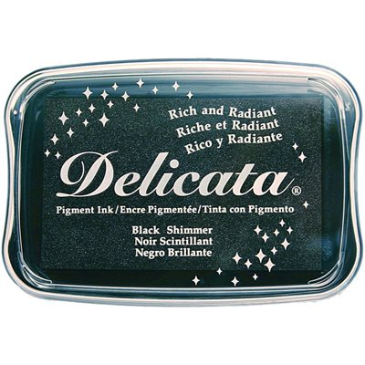 Delicata Pigment Ink Pad-Black Shimmer