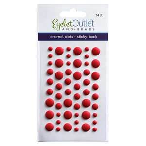 Eyelet Outlet Adhesive-Back Enamel Dots 54 / PkgGlitter Red