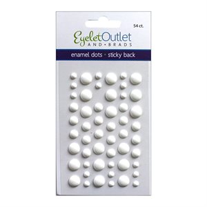 Eyelet Outlet Adhesive-Back Enamel Dots 54 / Pkg Matte White