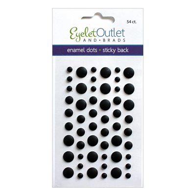 Eyelet Outlet Adhesive-Back Enamel Dots 54 / Pkg Matte Black