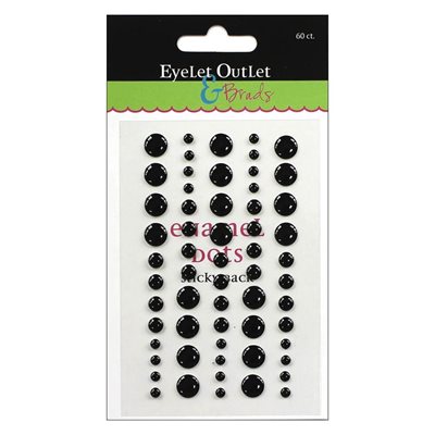 Eyelet Outlet Adhesive-Back Enamel Dot 60 / Pkg Black