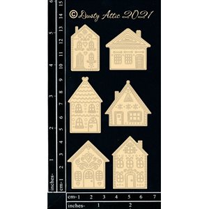 dusty attic - chipboard -gingerbread houses small