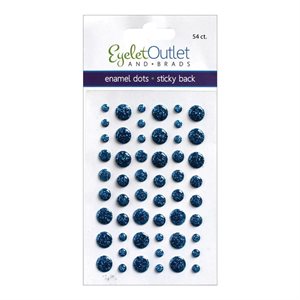 Eyelet Outlet Adhesive-Back Enamel Dots 54 / PkgGlitter Blue