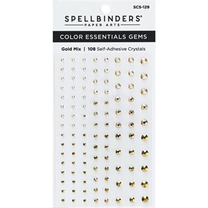 Spellbinders Color Essentials Gems 108 / Pkg Gold Mix