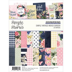 Simple Stories Double-Sided Paper Pad 6"X8" 24 / -INDIGO GARDE