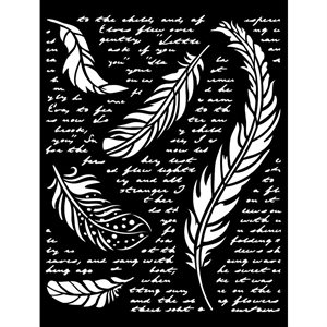 Stamperia Stencil 7.87"X9.84"-Feathers, Our Way