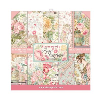 Stamperia Double-Sided Paper Pad 8"X8" 10 / Pkg-Rose Parfum,